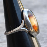 Vintage Sterling Agate Ring 7.5