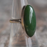 Vintage Sterling Green Carnelian Ring 6.75