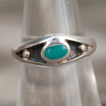 Vintage Sterling Turquoise Band Ring 6.25
