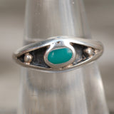Vintage Sterling Turquoise Band Ring 6.25