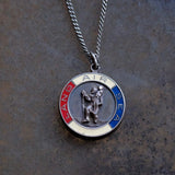Vintage Sterling St Christopher Army Necklace
