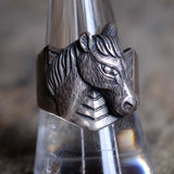 Vintage Sterling Silver Horse Ring 9.5