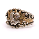 Vintage Sterling Silver and Copper Eagle Ring 11
