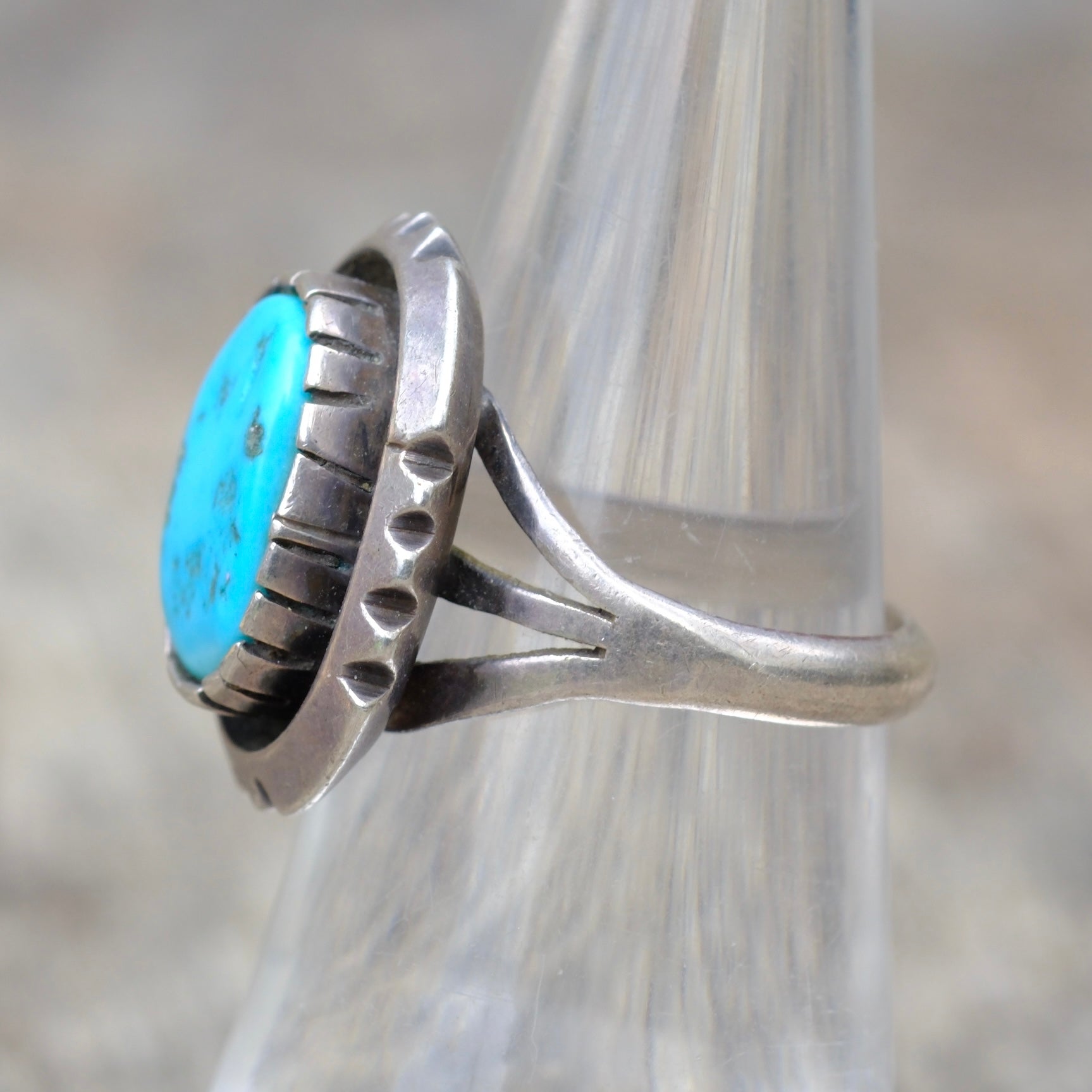 Vintage Sterling Turquoise Ring 6