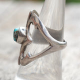 Vintage Sterling Turquoise Sandcast Ring 8