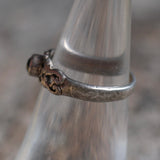 Vintage Sterling Red Glass Ring 5.5