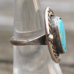 Vintage Sterling Turquoise Roper Ring 6.25