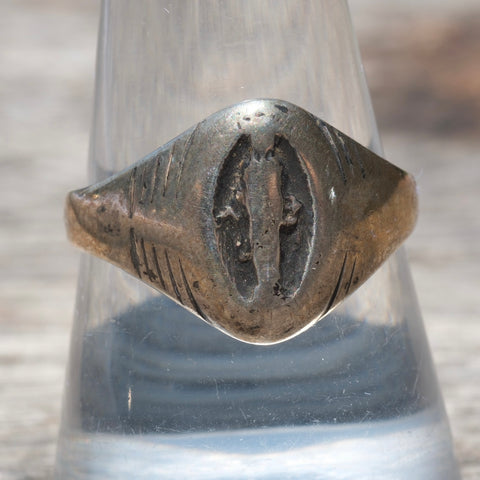 Vintage Sterling Mary Signet Ring 9.75