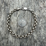 Vintage Sterling Heavy Rollo Chain Bracelet