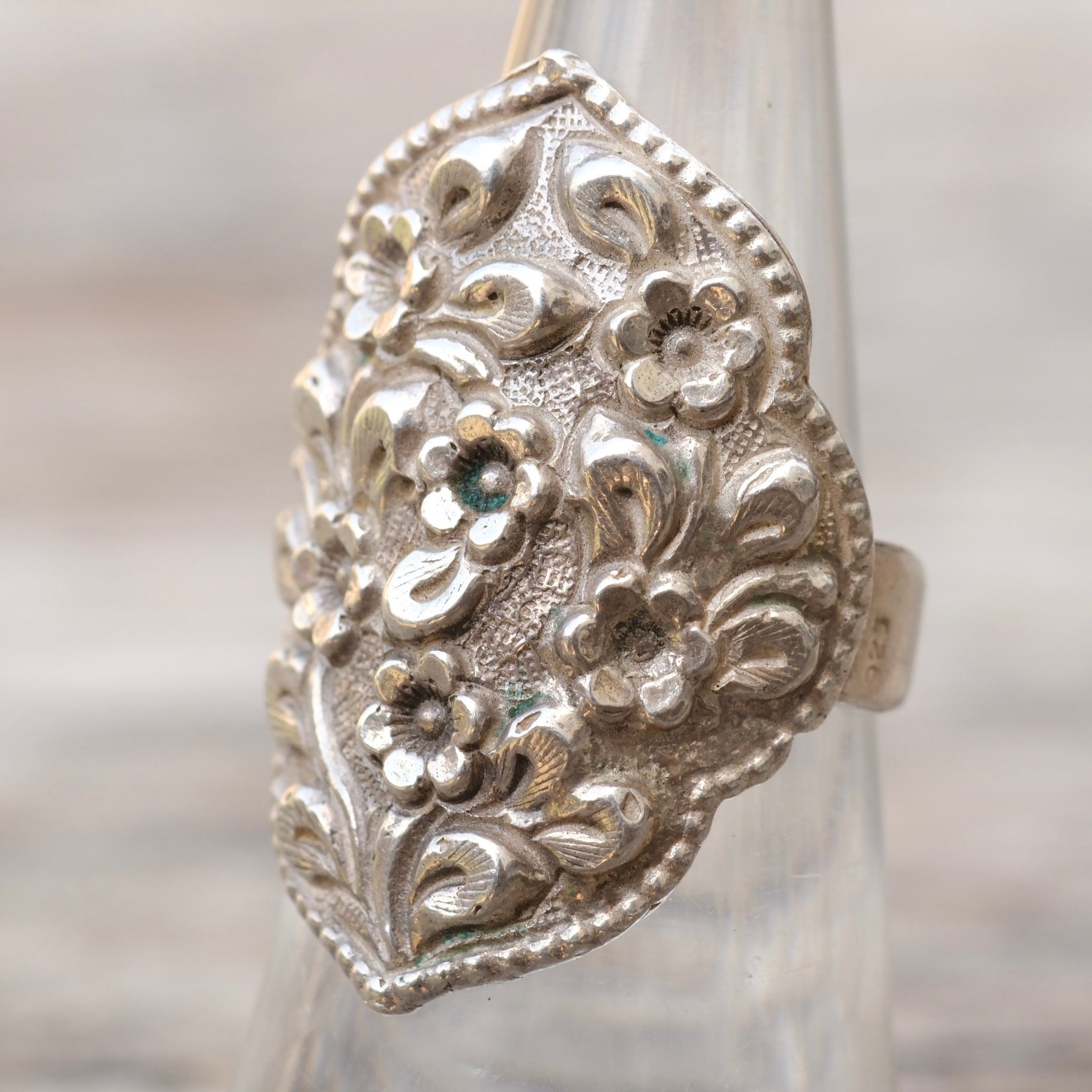 Vintage Sterling Floral Ring 6