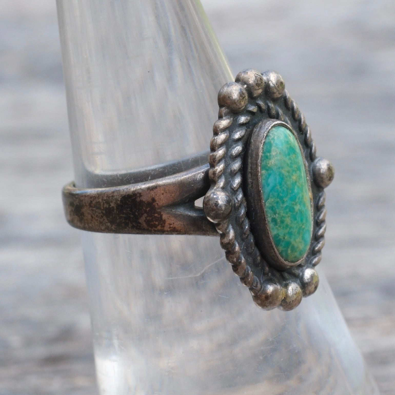 Vintage Sterling Turquoise Ring 6.5