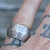 Vintage Sterling Silver Modernist Band 5.25