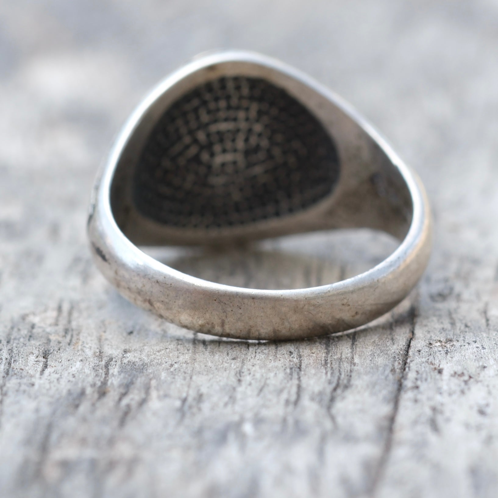 Vintage Sterling Crushed Turquoise Ring 10.75