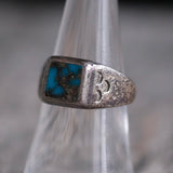 Vintage Sterling Turquoise Stamped Band Ring 7