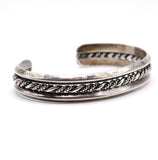 Vintage Sterling Silver Braided Cuff Bracelet 6.25"
