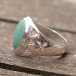 Vintage Sterling Turquoise Stamped Arrows Ring 9