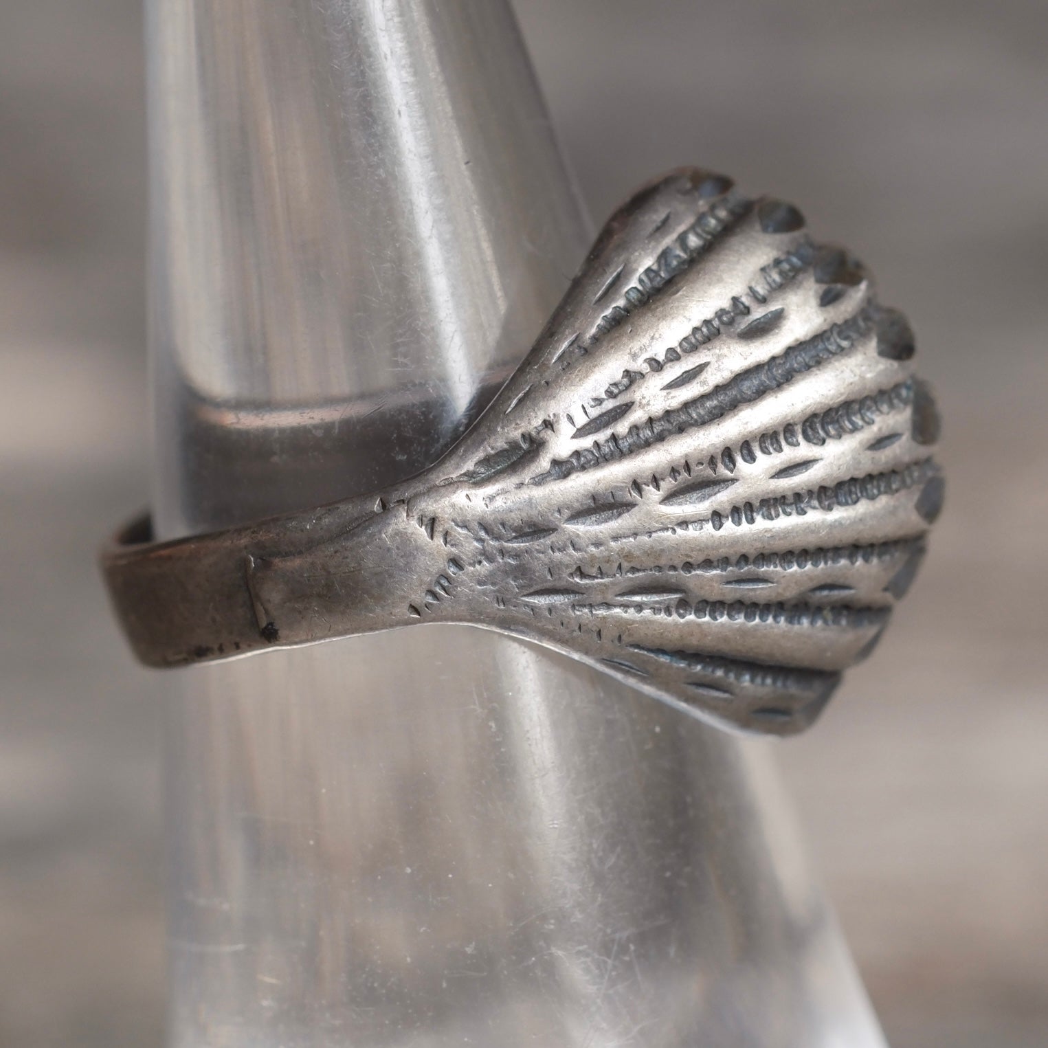 Vintage Sterling Silver Modernist Ring 5.75