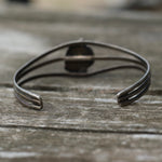 Vintage Sterling Turquoise Feather Cuff