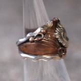 Vintage Sterling and Copper Eagle Ring 5.75