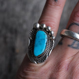 Vintage Sterling Turquoise Ring 5.25