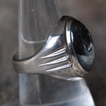 Vintage Sterling Hematite Signet Ring 9.25