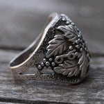 Vintage Sterling Silver Leaf Ring 9.75