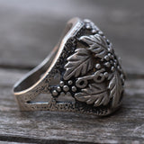 Vintage Sterling Silver Leaf Ring 9.75