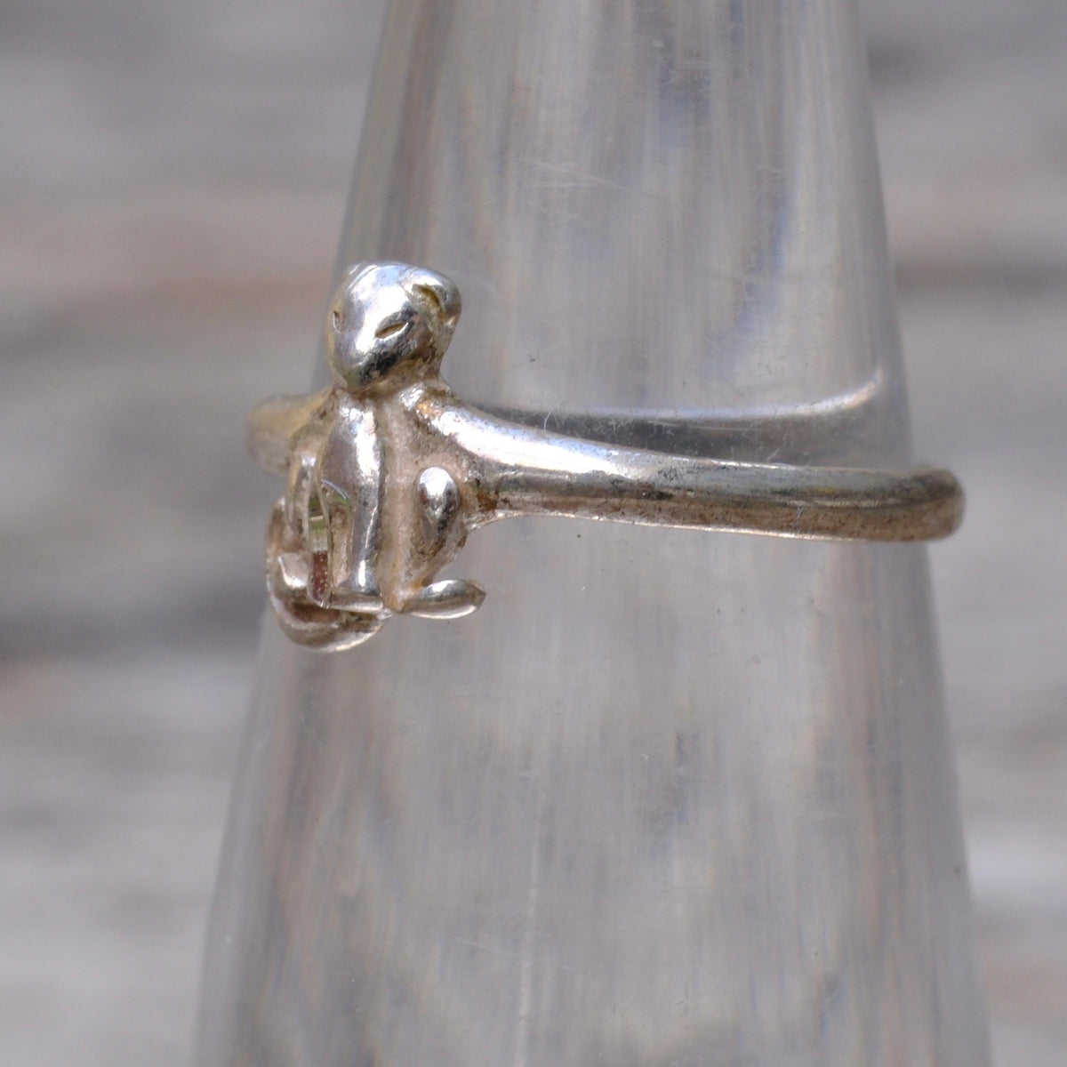 Vintage Sterling Cat Ring 3.75