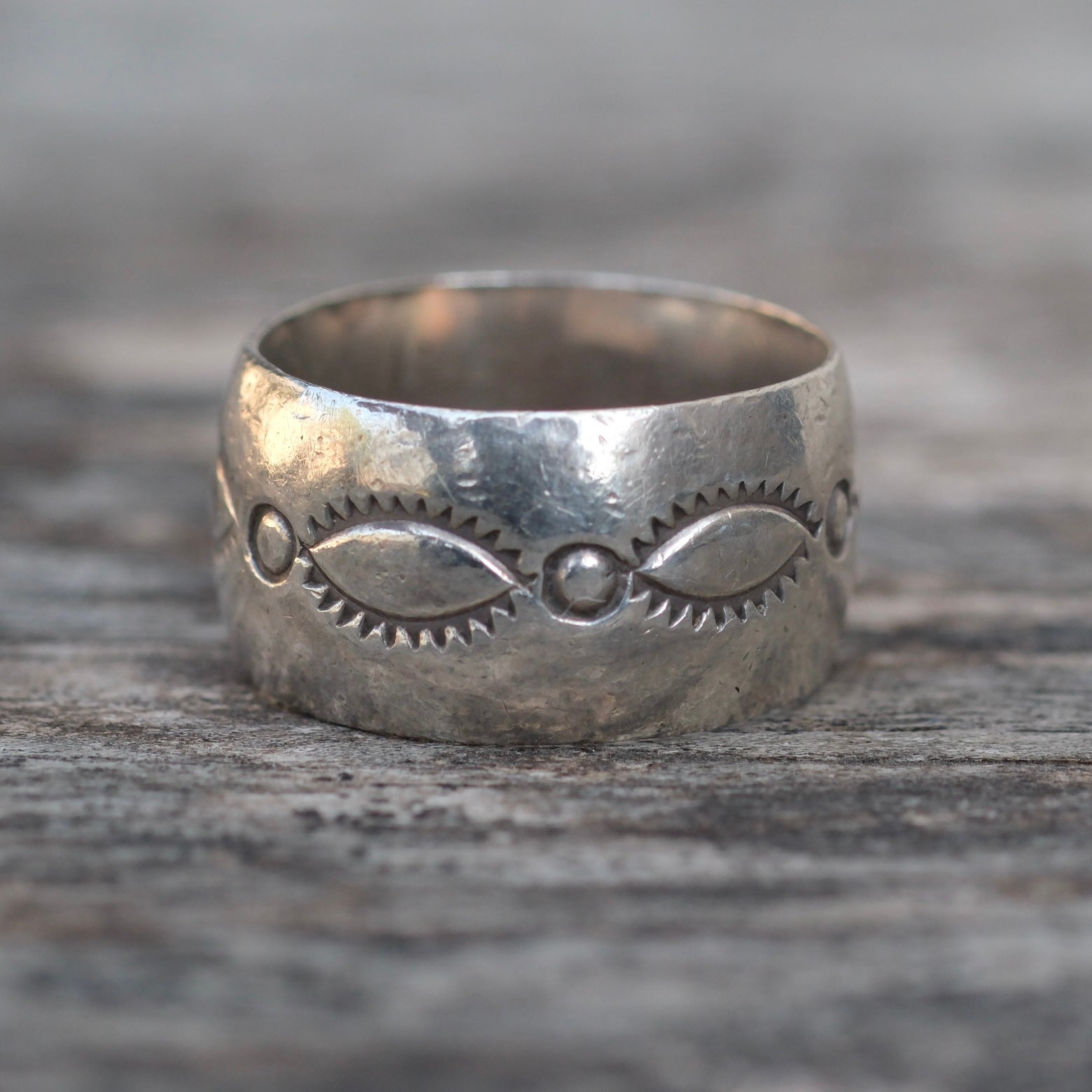 Vintage Sterling Silver Stamped Wide Band Ring 6.25