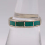 Vintage Sterling Turquoise Inlay Band 8.25
