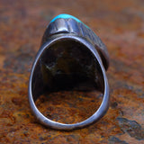 Vintage Sterling Chunky Turquoise Ring 8.5