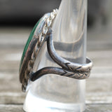 Vintage Sterling Malachite Roper Ring 10.5