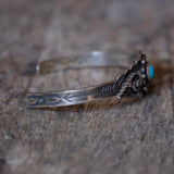 Vintage Sterling Turquoise Cuff Bracelet 5.75"