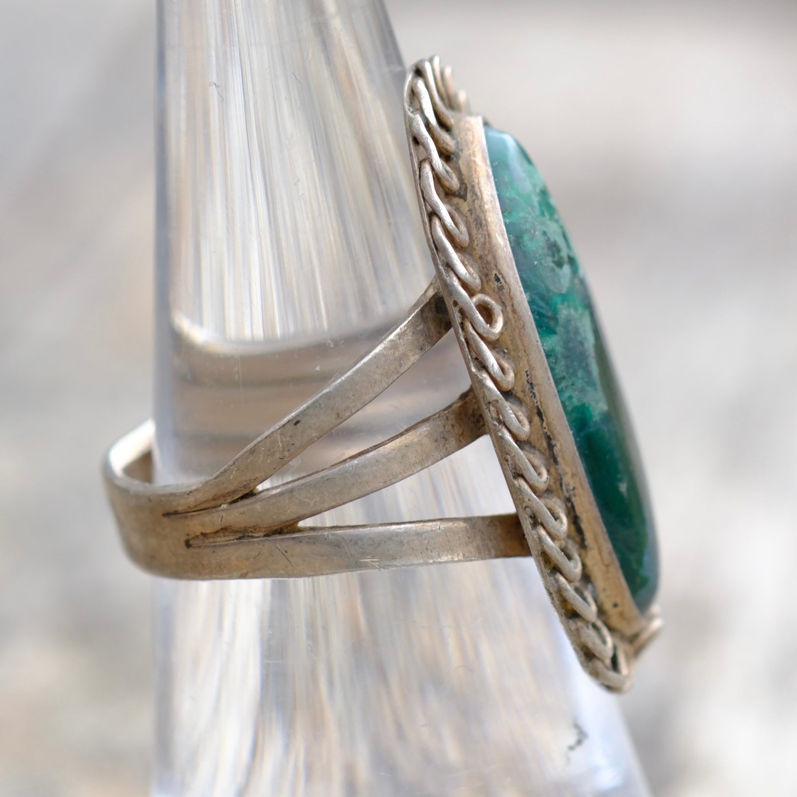 Vintage Sterling Chrysocolla Ring 5.75