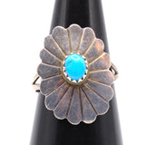 Vintage Sterling Turquoise Concho Ring 6