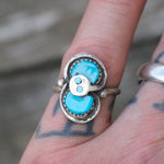 Vintage Sterling Effie Turquoise Snake Ring 6.75