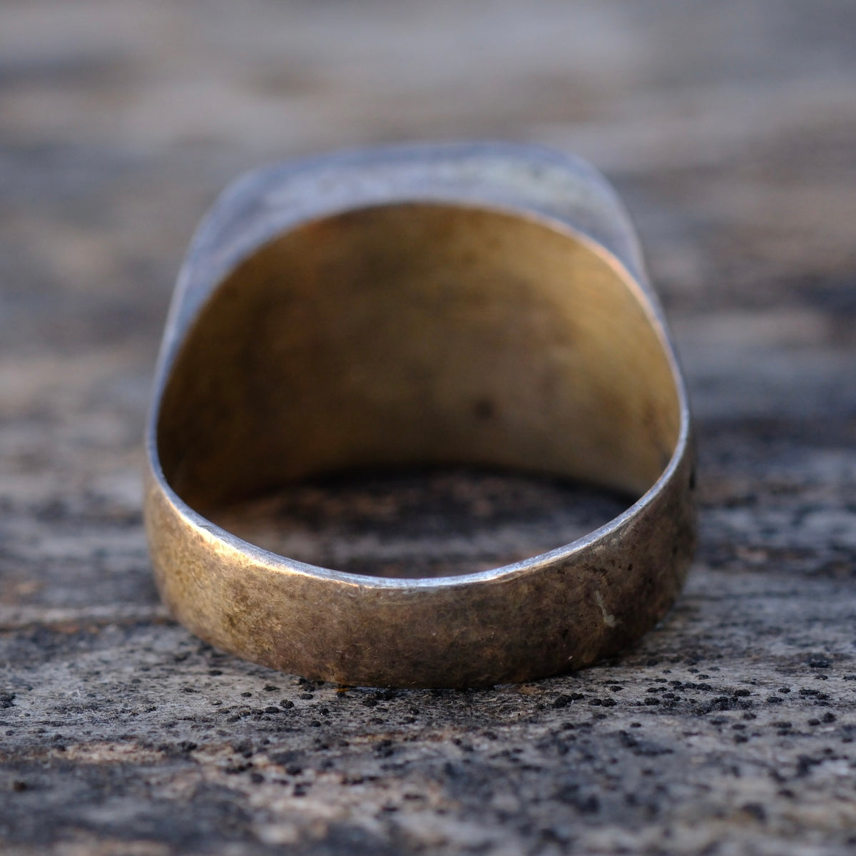 Vintage Sterling Turquoise Inlay Ring 8.75