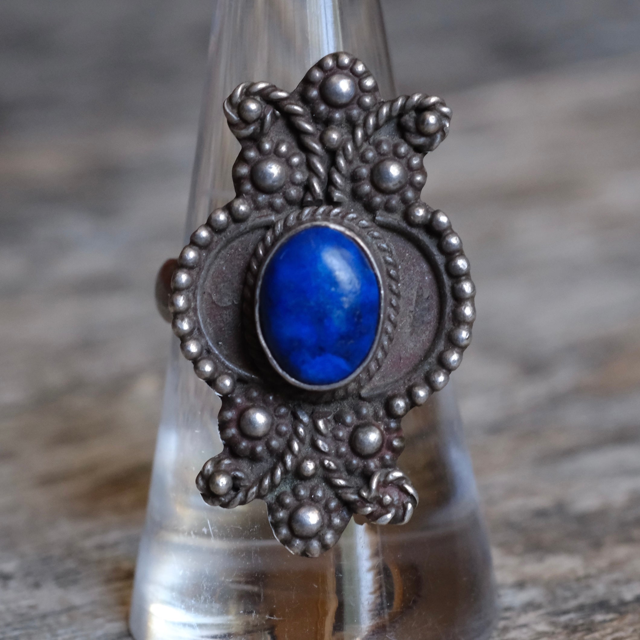 Vintage Sterling Lapis Ring 8.25