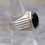 Vintage Sterling Onyx Ring 6.5
