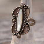 Vintage Sterling Mother Of Pearl Ring 5