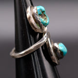 Vintage Sterling 2-Stone Turquoise Ring 5.5