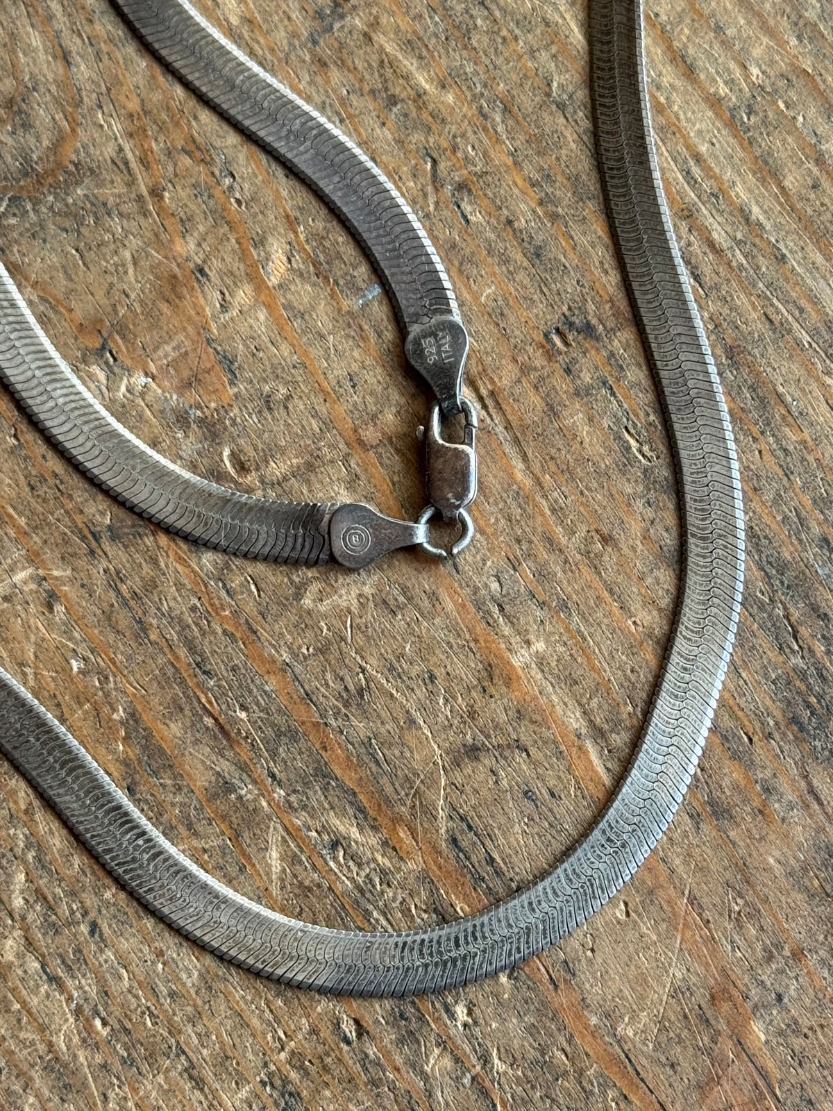 Vintage Sterling Silver 20.5” Herringbone Chain
