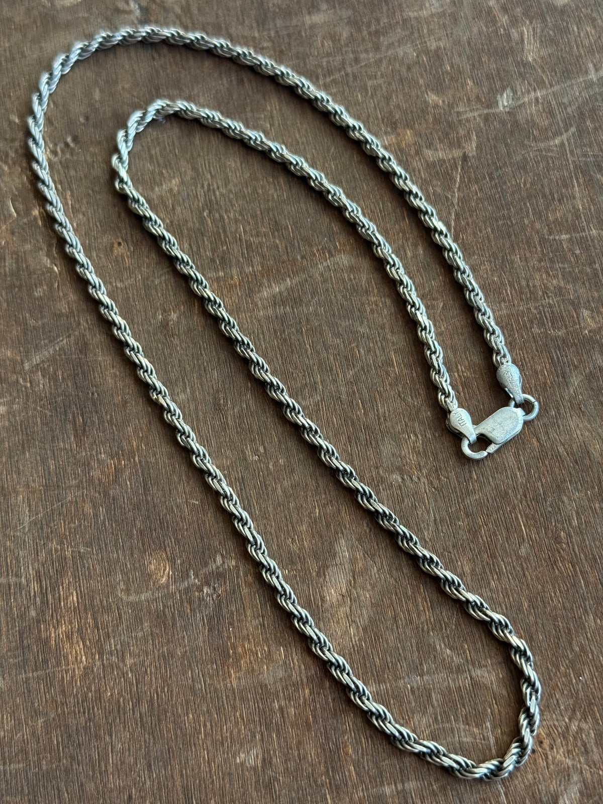 Vintage Sterling Silver 24” Rope Chain