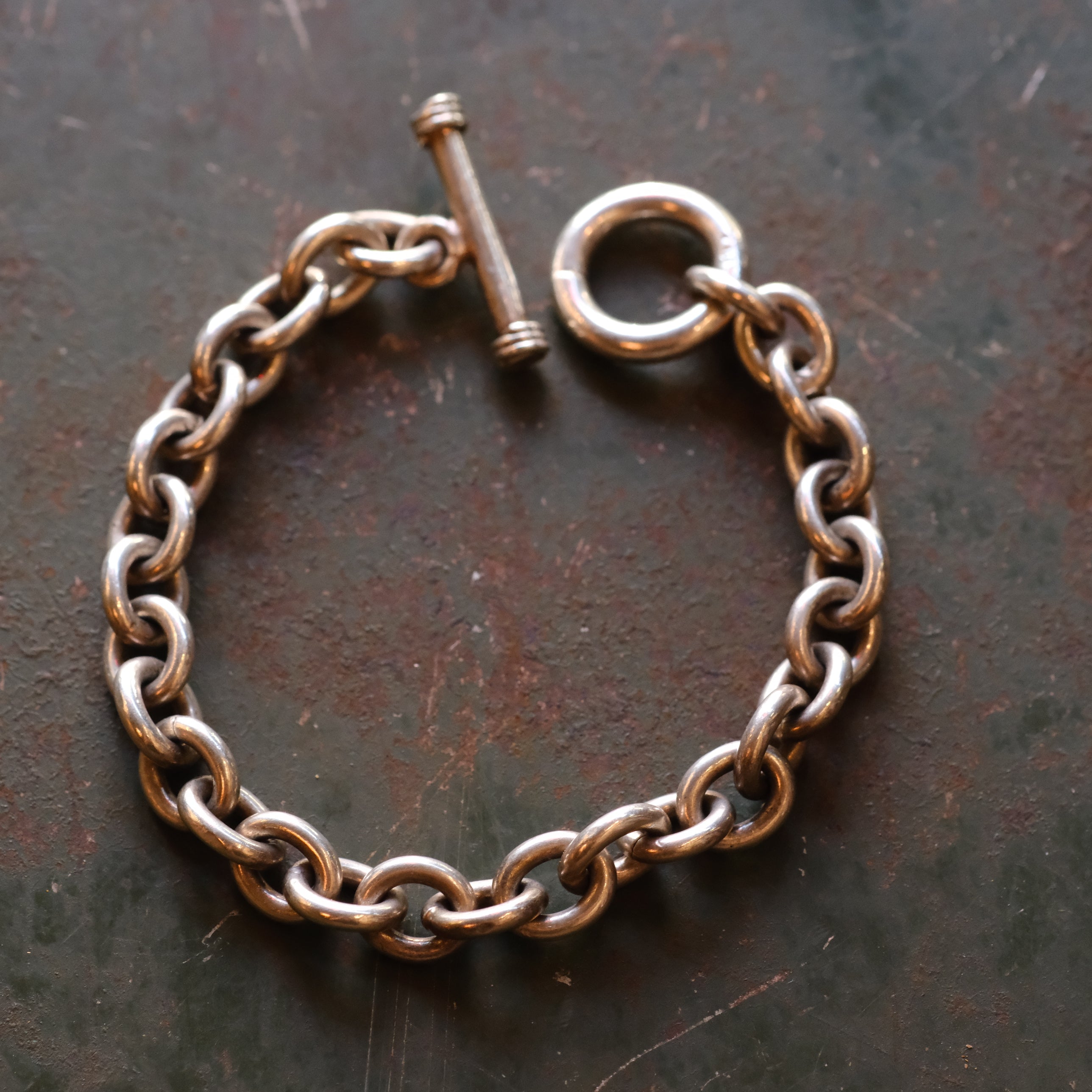 Vintage Sterling Heavy Chain Bracelet