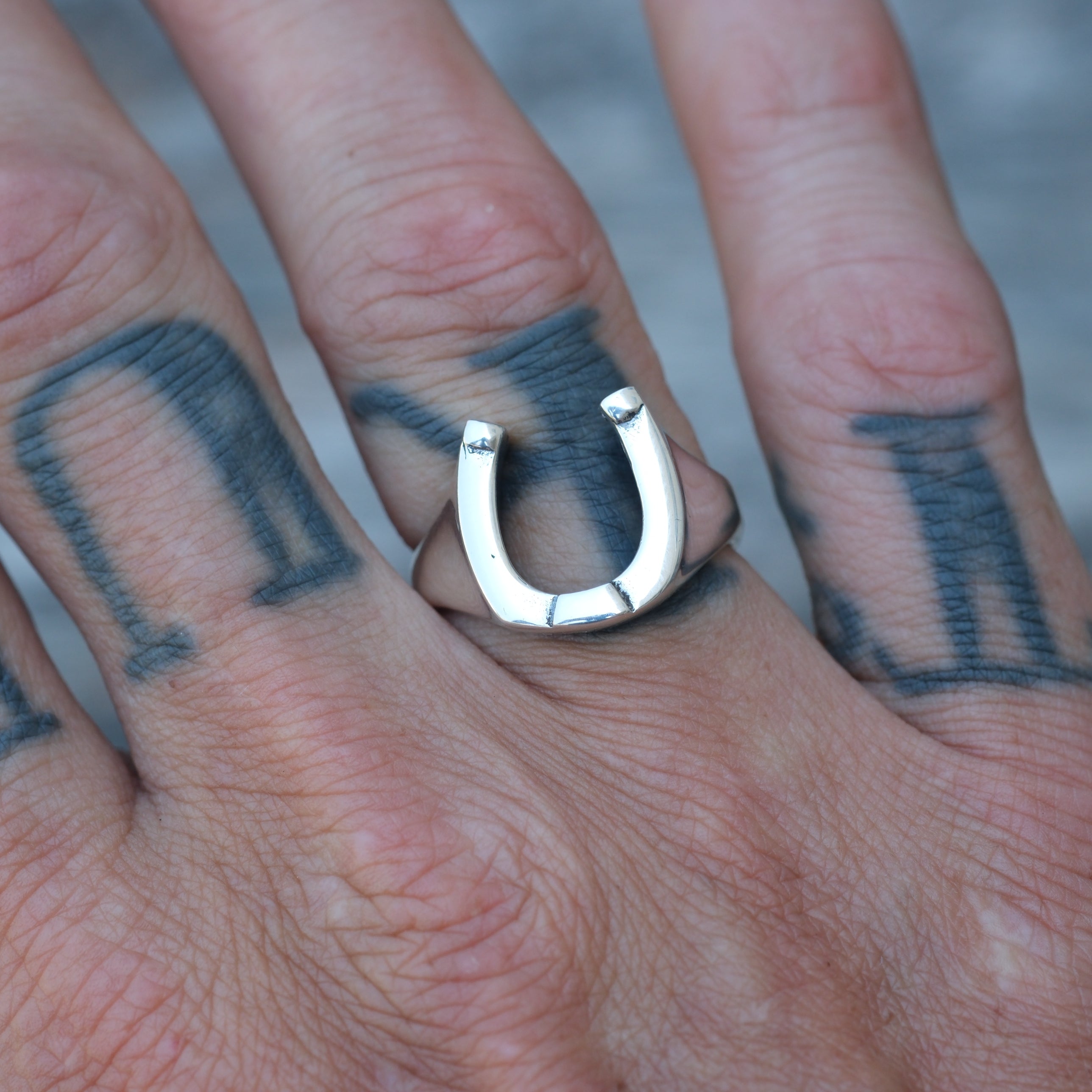 Vintage Sterling Silver Lucky Horseshoe Ring 8.25