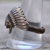 Vintage Sterling Big Chief Ring 11.5