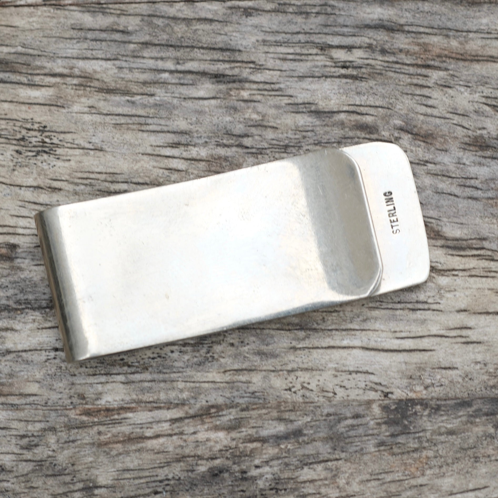 Vintage Sterling Overlay Turquoise and Coral Inlay Money Clip