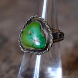 Vintage Sterling Turquoise Roper Ring 6.75