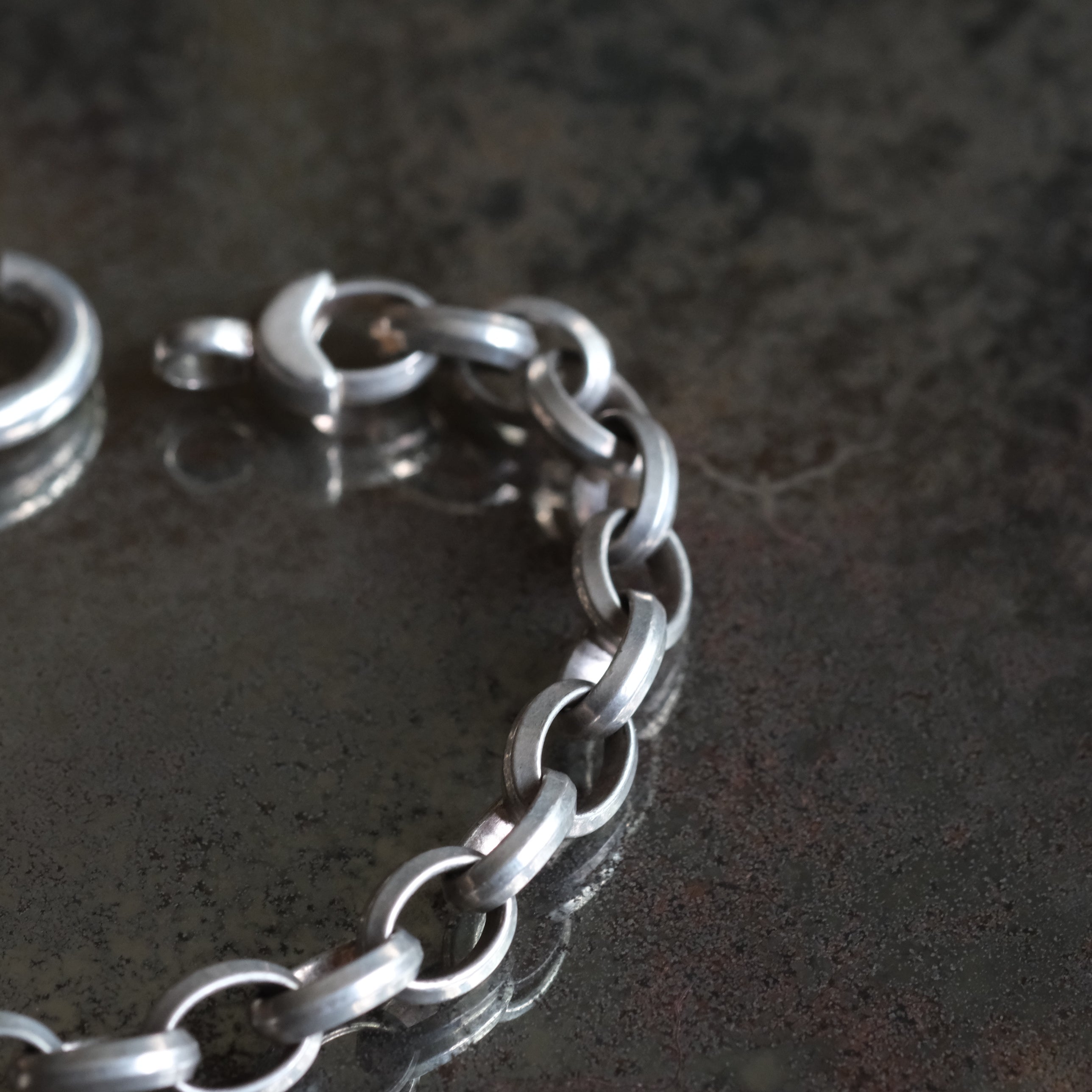 Vintage Sterling Rolo Chain Bracelet 7.75"