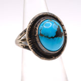 Vintage Sterling Turquoise Ring 4.5